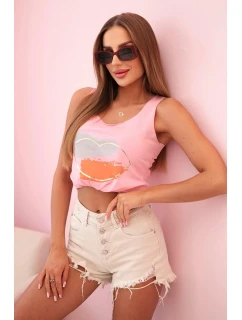 Dámská pruhovaná blůza s V výstřihem a krátkým rukávem béžová