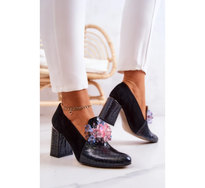 Semišové Lodičky Kůže černé model 21579520 - Boto