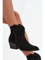 Nazouvací dámské kozačky z přírodního semiše černé model 21713735 - Boto Nazouvací dámské kozačky z přírodního semiše černé model 21713735 - Boto