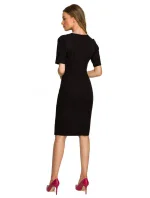 S317 Pouzdrové šaty s dvojitým předním dílem - královská modř