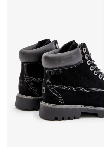 Semišové Zateplené Pánské Trappery Big Star HI-POLY SYSTEM Černé