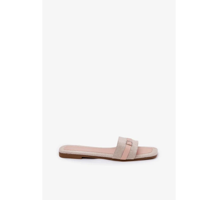 Dámské ploché pantofle s páskem a přezkou – béžové Zilina Dámské ploché pantofle s páskem a přezkou – béžové Zilina