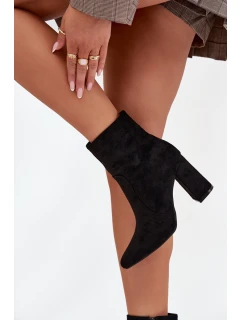 Dámské botky Pralina – zateplené, na sloupkovém podpatku, černé