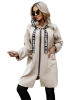 model 21379613 Ležérní kabát s kapsami a kapucí béžový - numoco basic