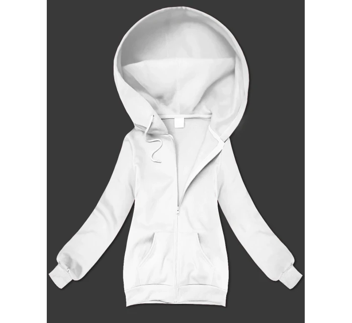 Bílá dámská rozepínací mikina s kapucí S'West (B-12#)