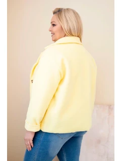 Dámská bunda Plus Size s  a kapsami žlutá model 21908685 - K-Fashion