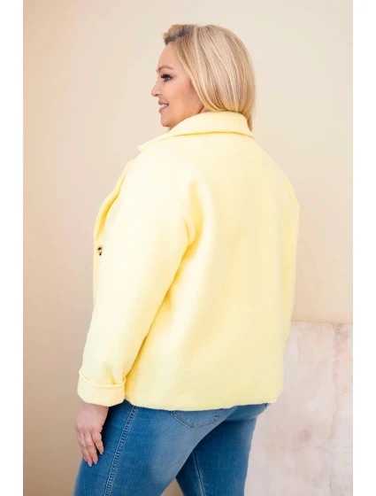 Dámská bunda Plus Size s  a kapsami žlutá model 21908685 - K-Fashion