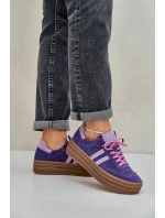 model 21684228 Dámské semišové sneakersy na platformě tmavě fialové - Zazoo