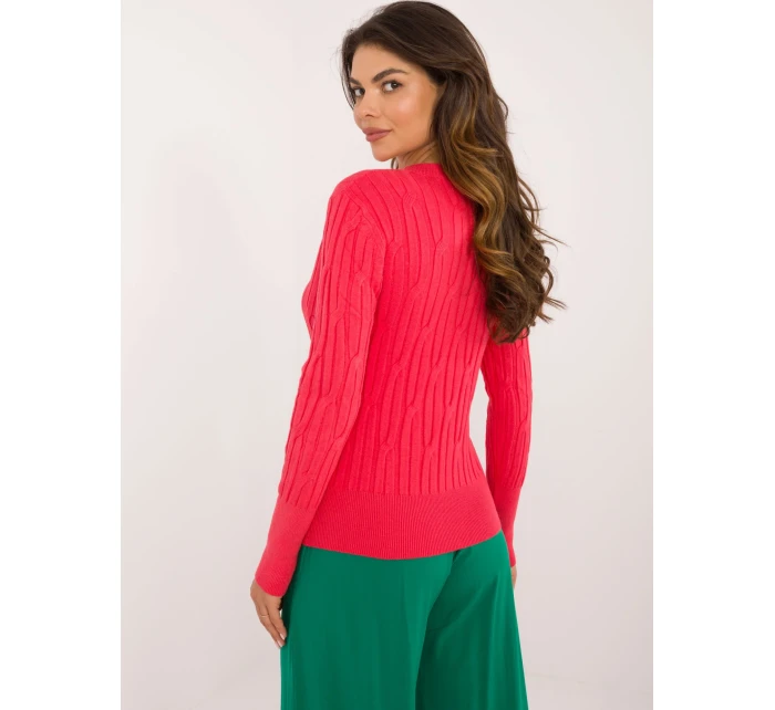 Sweter AT SW  koralowy model 20493469 - FPrice