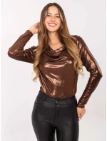 Bluzka DHJ BZ model 21441234 brązowy - FPrice Bluzka DHJ BZ model 21441234 brązowy - FPrice