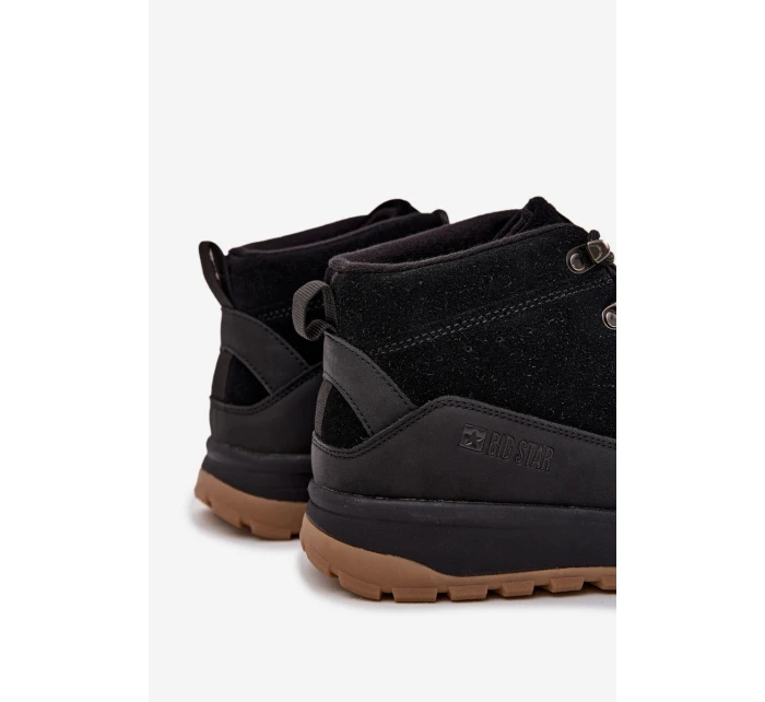 Pánské semišové trekingové boty Big Star – černé Pánské semišové trekingové boty Big Star – černé
