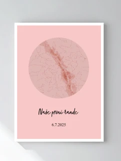 Personalizovaný plakát v rámu - 30x40 - hvězdná mapa