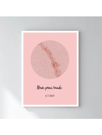 Personalizovaný plakát v rámu - 30x40 - hvězdná mapa