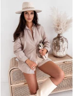 Dámské oversize tričko béžové Dstreet model 21971176 - FashionStreet