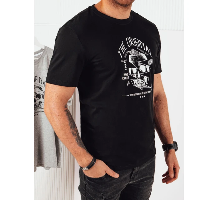 Pánské tričko s potiskem černé Dstreet RX5381