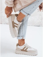 Dámské zateplené tenisky na platformě béžové Dstreet model 21992235 - FashionStreet