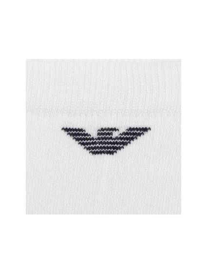 model 21816197 ponožky na nohy bavlněné bílé pohodlné 3Pack - Emporio Armani