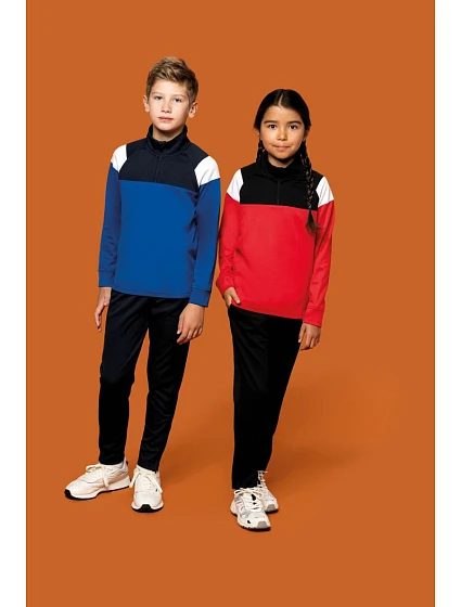 PA Dětská tréninková mikina s 1/4 zipem 20.P sporty red/black model 22423511 - Kariban ProAct