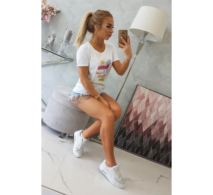 Halenka s potiskem Perfektní bílá