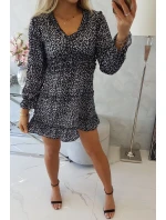 Šaty s ozdobnými volánky černé