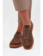 Dámské semišové sneakersy Big Star SS274676 HI-POLY SYSTEM Hnědé Dámské semišové sneakersy Big Star SS274676 HI-POLY SYSTEM Hnědé