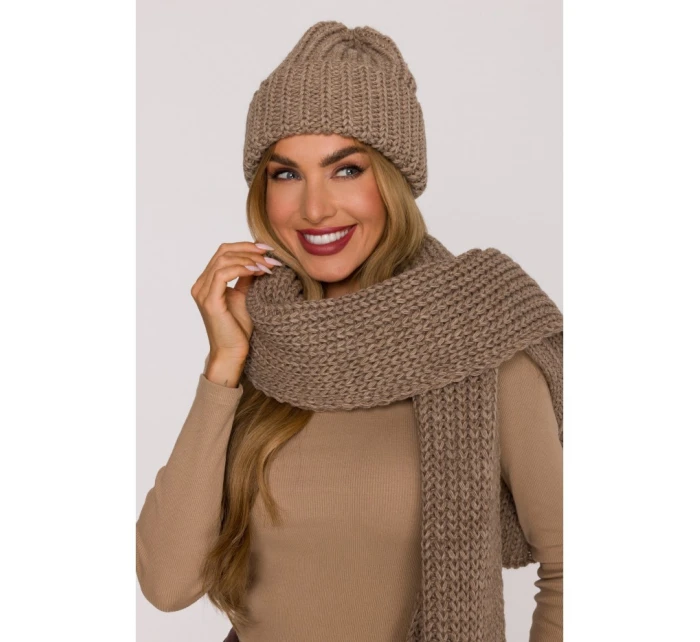 model 21417242 Žebrovaná čepice béžová - Moe