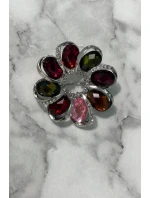 Brož XZ459-222 stříbrná + vícebarevná