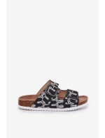 Dámské Pantofle S Přezkami A Leskem Černé S.Barski RB51-006