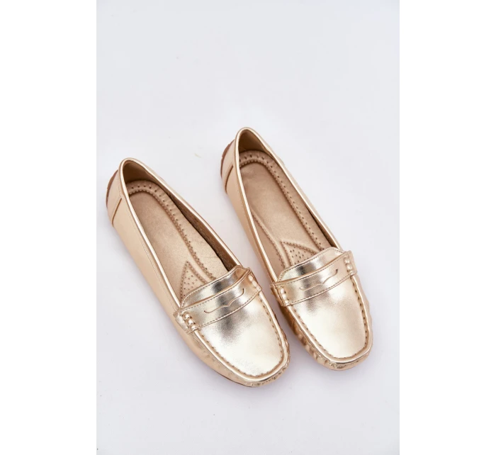 Dámské Eko Kožené Mokasíny Zlaté model 21701539 - Boto Dámské Eko Kožené Mokasíny Zlaté model 21701539 - Boto