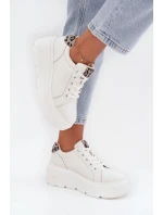 Kožené dámské tenisky na platformě Panterka Vinceza 89144 Bílé Kožené dámské tenisky na platformě Panterka Vinceza 89144 Bílé