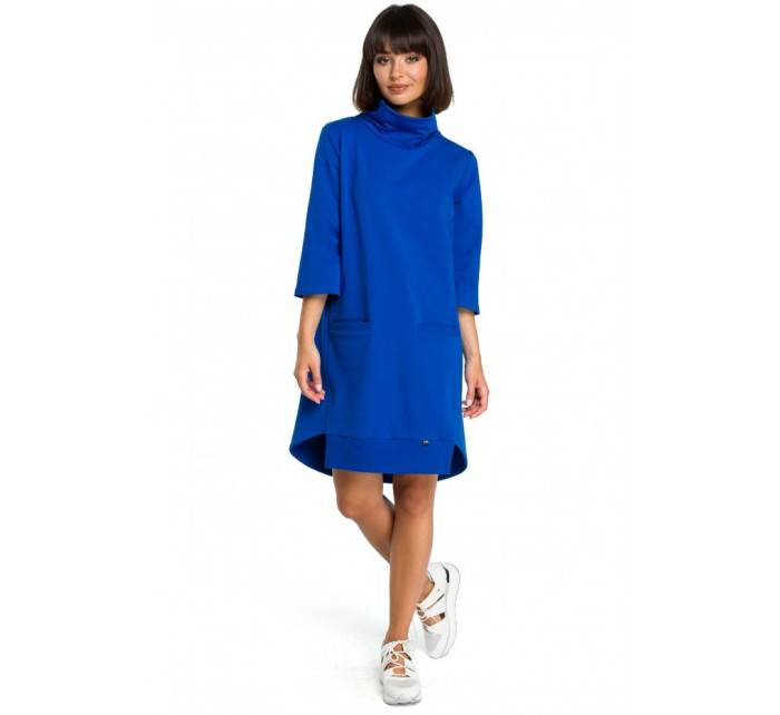 Asymetrické šaty s výstřihem královská modř model 15098417 - BeWear