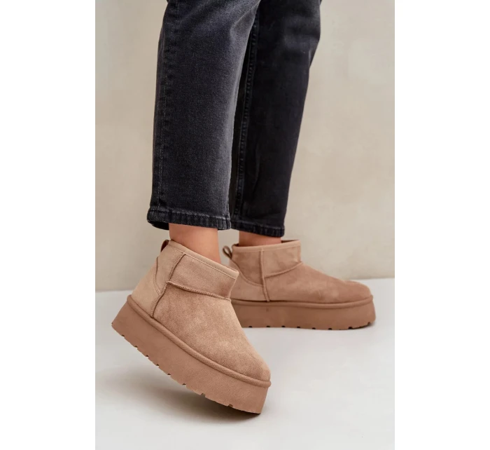 Dámské sněhule na platformě Ninala – tmavě béžové Dámské sněhule na platformě Ninala – tmavě béžové