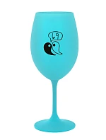 69 - tyrkysová sklenice na víno 350 ml