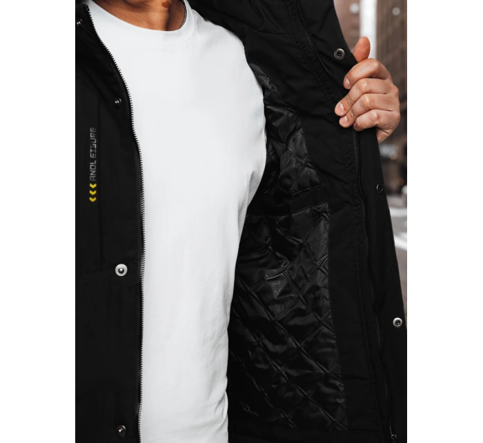 Pánská přechodná bunda s kapucí černá Dstreet TX4997