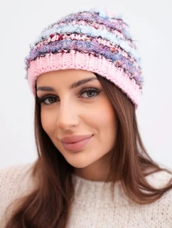 Dámská zimní vlněná čepice s ozdobnými krystalky K399 černá