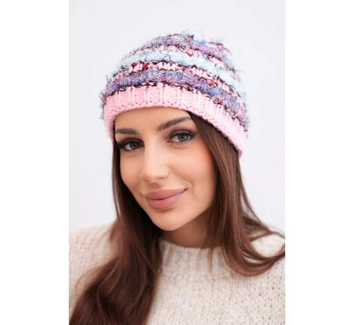 Dámská zimní vlněná čepice s ozdobnými krystalky K399 černá