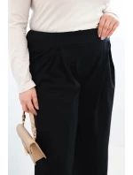 Dámské kalhoty Plus Size s širokými nohavicemi a model 21911606 černé - K-Fashion