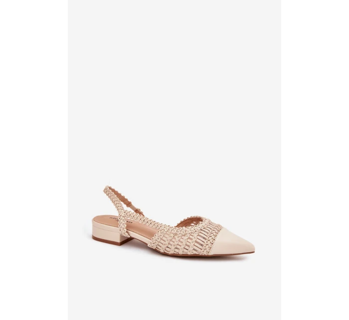 Dámské sandály s pleteným na platformě světle béžové model 21911450 - Boto Dámské sandály s pleteným na platformě světle béžové model 21911450 - Boto