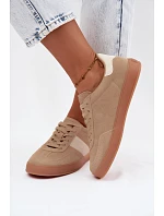 Dámské tenisky z umělé semišové kůže Big Star model 22185500 Béžové - Big Star Shoes Dámské tenisky z umělé semišové kůže Big Star model 22185500 Béžové - Big Star Shoes