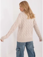 Sweter AT SW model 20463667 jasny beżowy - FPrice Sweter AT SW model 20463667 jasny beżowy - FPrice