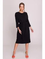 S403 Úpletové šaty nadměrné velikosti - černé