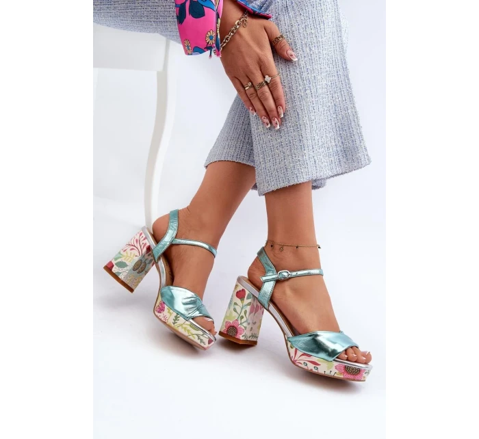 Sandály na podpatku model 196970 Step in style Sandály na podpatku model 196970 Step in style