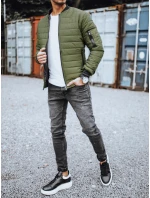 Pánská prošívaná bunda bomber zelená Dstreet model 21963657 - FashionStreet