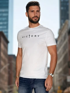 Pánské tričko s potiskem bílé FashionStreet RX5641