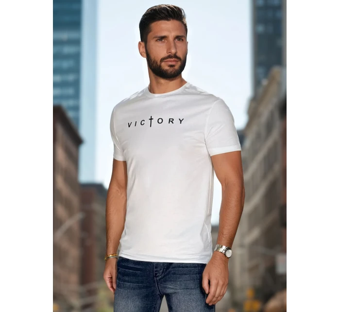 Pánské tričko s potiskem bílé model 21987944 - Dstreet Pánské tričko s potiskem bílé model 21987944 - Dstreet