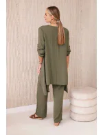 Sada halenky + kalhot s přívěskem khaki Sada halenky + kalhot s přívěskem khaki