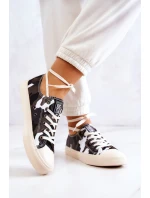 Dámské Materiál Sneakers Camo BIG STAR JJ274237 Bílo-šedé Dámské Materiál Sneakers Camo BIG STAR JJ274237 Bílo-šedé