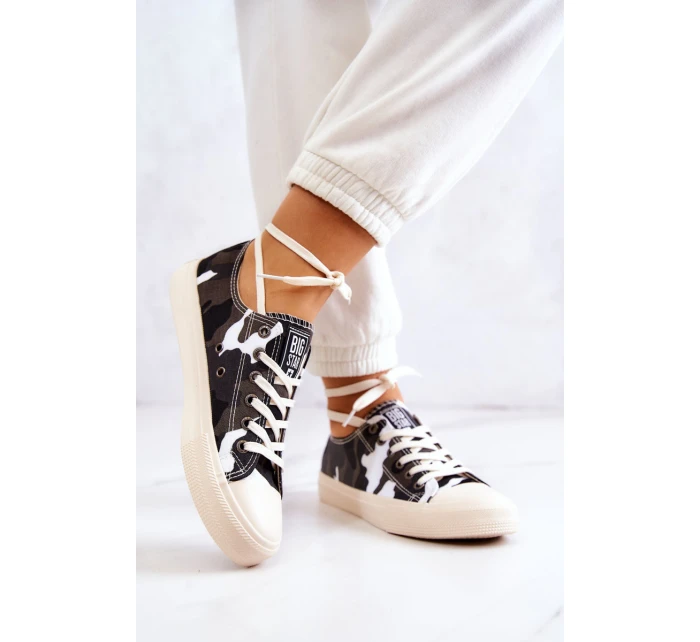 Dámské Materiál Sneakers Camo BIG STAR JJ274237 Bílo-šedé Dámské Materiál Sneakers Camo BIG STAR JJ274237 Bílo-šedé