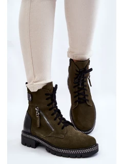 Semišové zateplené boty Laura Messi 2508 Zelená