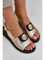 Dámské Sandály Na Klínu Zlaté Isnnoria Dámské Sandály Na Klínu Zlaté Isnnoria